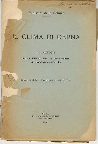 Climatologia di Derna: relazione.