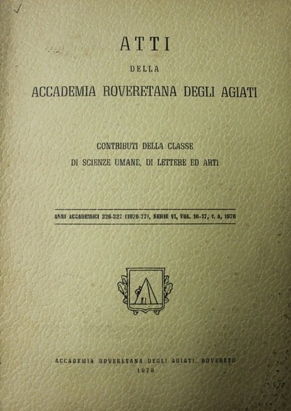 Atti della I. R. Accademia roveretana degli Agiati. Serie V.