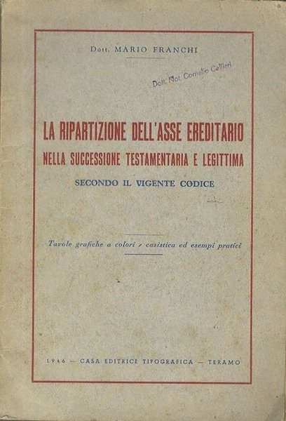 La ripartizione dell'asse ereditario nella successione testamentaria e legittima, secondo …