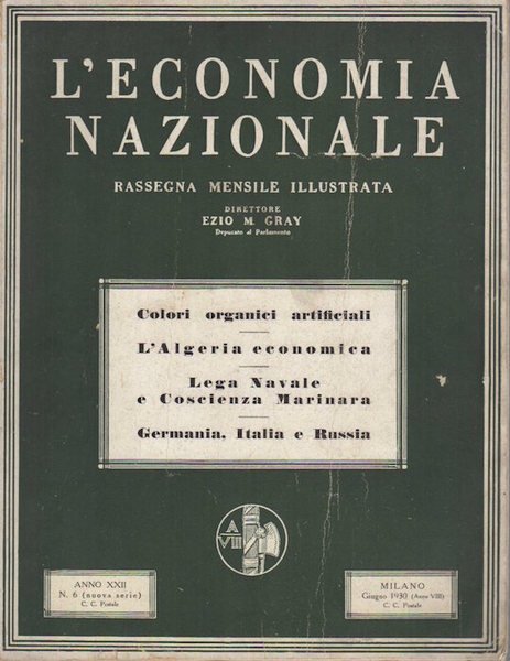 Colori organici artificiali, l'Algeria economica, Lega navale e coscienza marinara, …