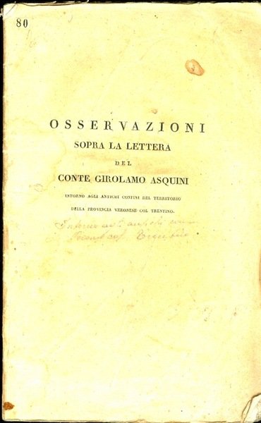 Osservazioni di Maurizio Moschini accademico roveretano sopra la lettera del … | Immagine principale