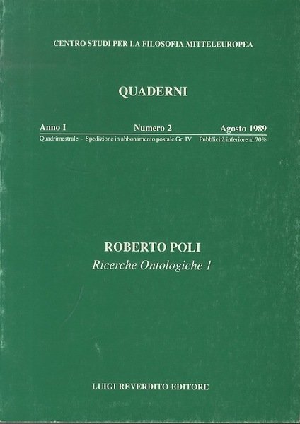 Ricerche ontologiche 1.