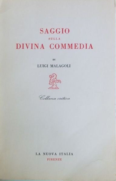 Saggio sulla Divina Commedia.