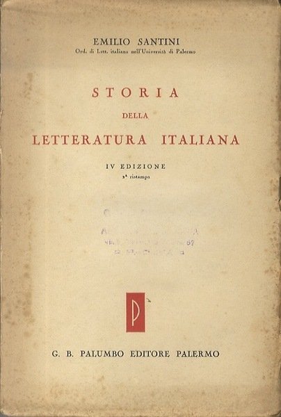 Storia della letteratura italiana.