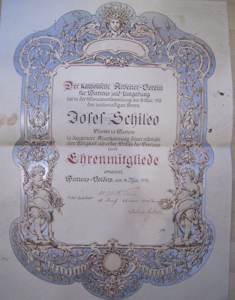 Der katholische Arbeiter-Verein fÃ¼r Wattens und Umgebung hat Â… Josef …