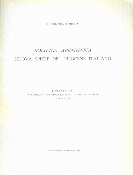Bolivina apenninica nuova specie del Pliocene italiano.