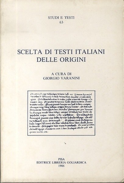 Scelta di testi italiani delle origini.