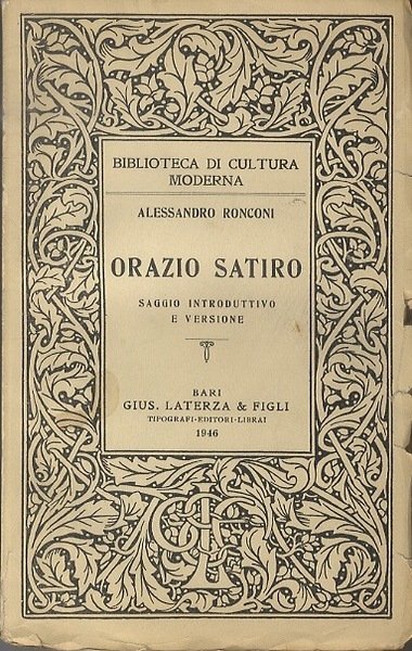 Orazio satiro: saggio introduttivo e versione.