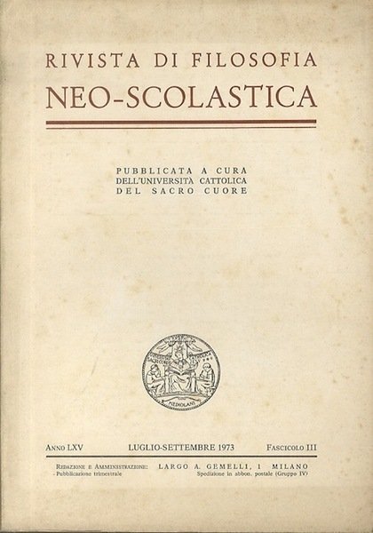 Rivista di filosofia neo-scolastica.