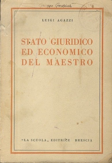 Stato giuridico ed economico del maestro.