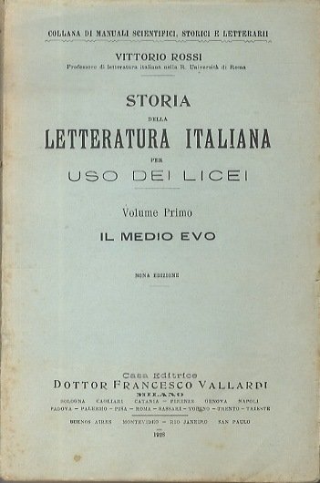 Storia della letteratura italiana per uso dei licei.