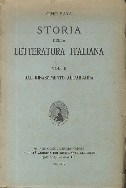 Storia della letteratura italiana.