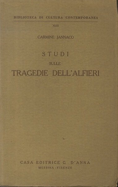 Studi sulle tragedie dell'Alfieri.