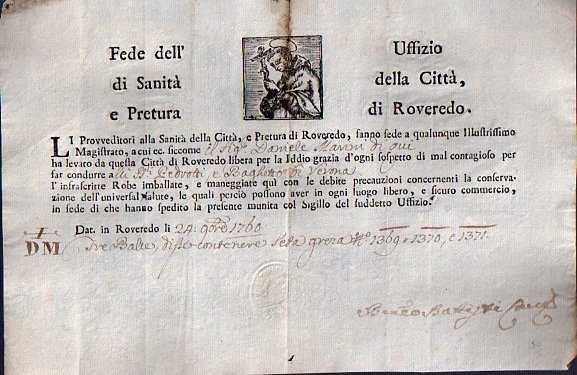 Li provveditori alla sanitÃ della cittÃ e giurisdizione di Rovereto. …