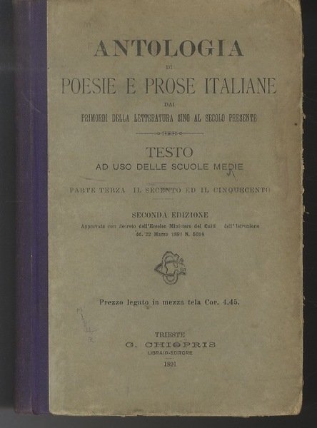 Antologia di poesie e prose italiane dai primordi della letteratura …