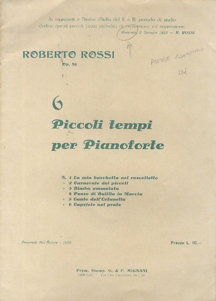 6 piccoli tempi per pianoforte, Op. 46.