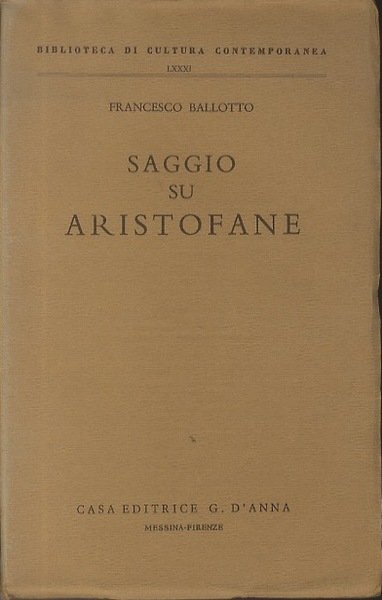 Saggio su Aristofane.