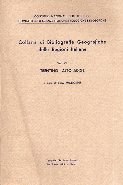 Collana di bibliografie geografiche delle regioni italiane.