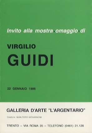 Invito alla mostra omaggio di Virgilio Guidi: 22 gennaio 1986.