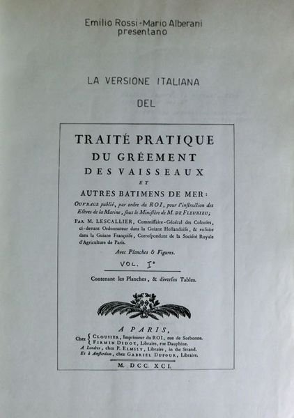 La versione italiana del Traité pratique du gréement des vaisseaux …