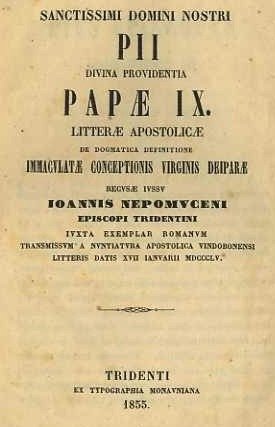 Sanctissimi Domini Nostri Pii Divina Providentia Papae IX. Litterae apostolicae …