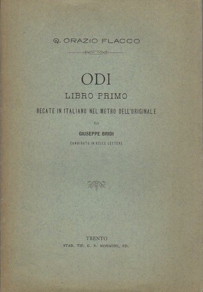 Odi: libro primo.