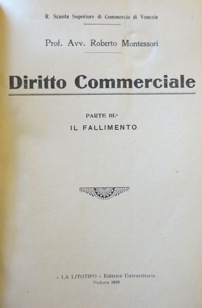 Diritto commerciale: IIIa: Fallimento.