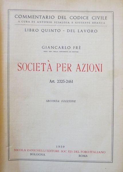 Art. 2325-2461: Società per azioni.