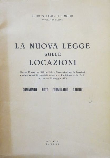 Disposizioni per le locazioni e sublocazioni di immobili urbani: [legge …