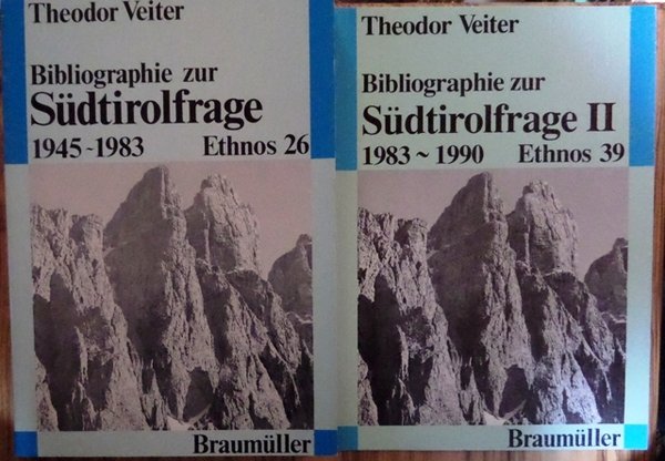 Bibliographie zur Südtirolfrage: vol. I 1945-1983; vol. II 1983-1990.