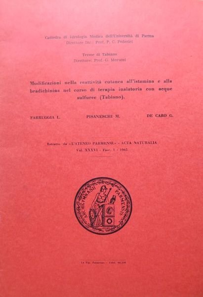 Modificazioni nella reattività cutanea all'istamina e alla bradichinina nel corso …
