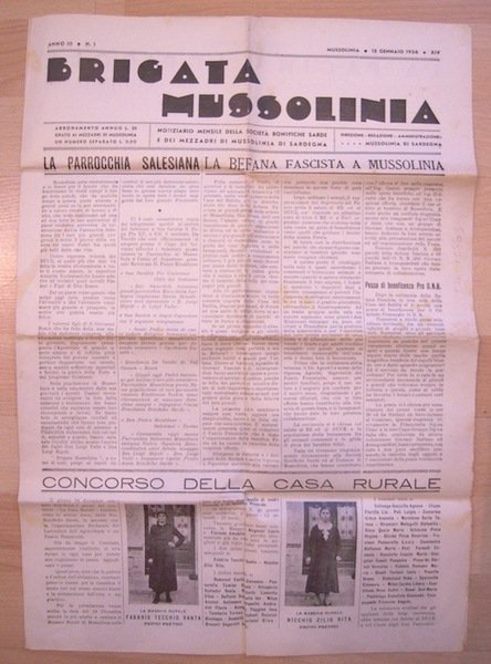 Brigata mussolinia: notiziario mensile della societÃ bonifiche sarde e dei …