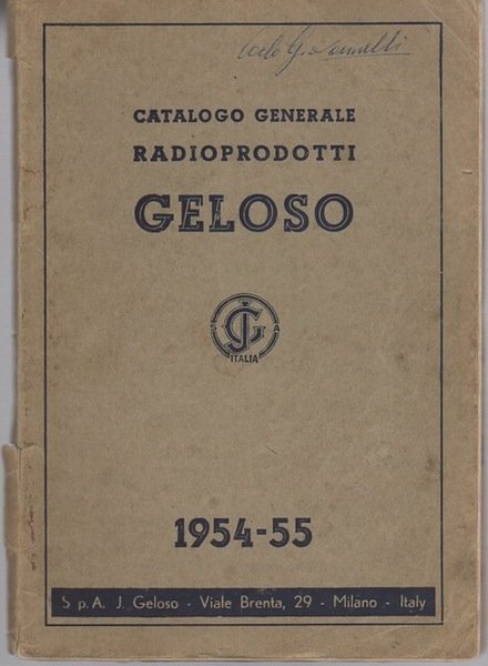 Catalogo generale radioprodotti Geloso: 1954-55.