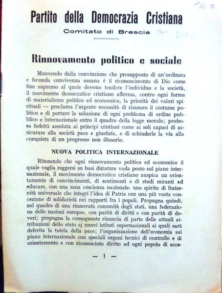 Partito della Democrazia Cristiana: Comitato di Brescia.