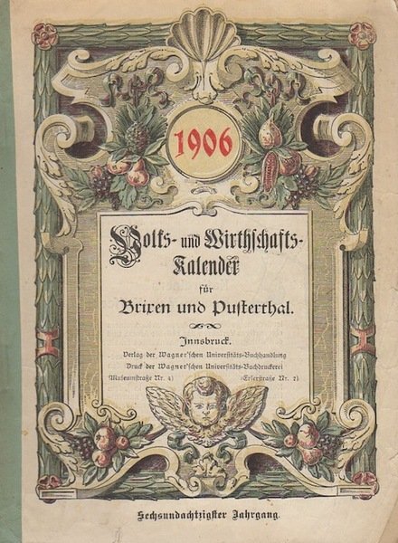 Volks- und Wirthschafts-Kalender fÃ¼r Brixen und Pusterthal.