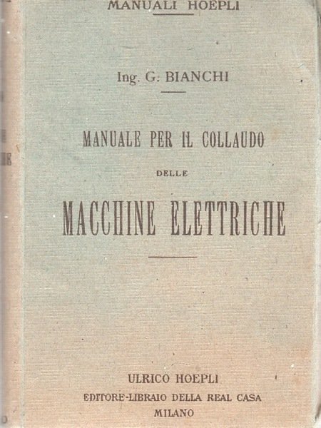 Manuale per il collaudo delle macchine elettriche.