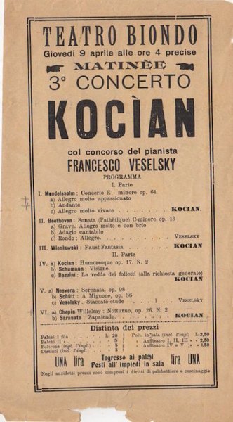 Teatro Biondo: Kocian.