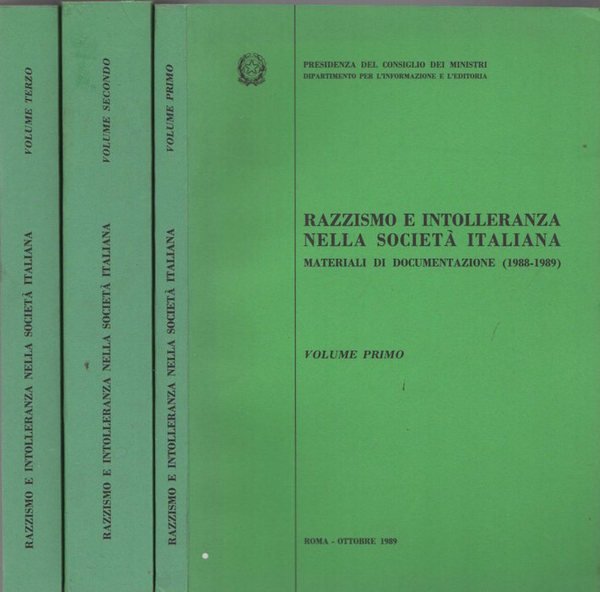 Razzismo e intolleranza nella societÃ italiana: materiali di documentazione (1988/1989).