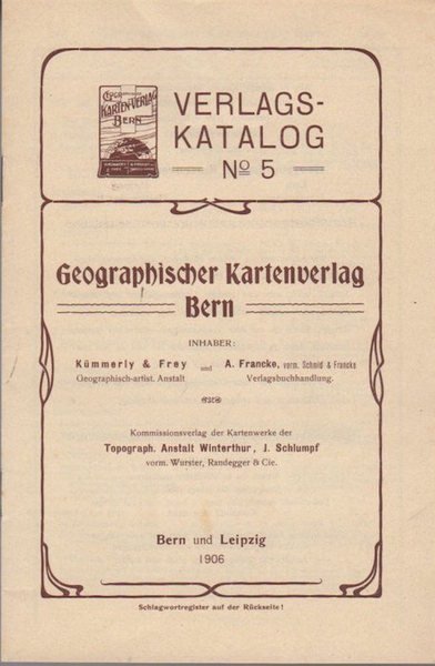 Geographischer Kartenverlag Bern: Verlags-Katalog NÂ° 5. | Immagine Gallery 1