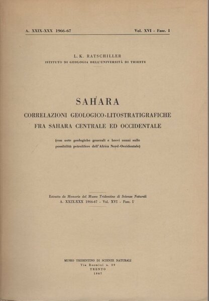 Sahara: correlazioni geologico-litostratigrafiche fra Sahara centrale ed occidentale: con note …