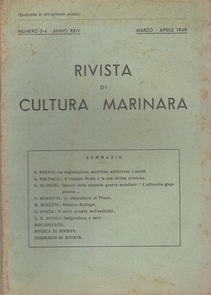 Rivista di cultura marinara: N. 9-10 (set.-ott. 1948); N. 3-4 …