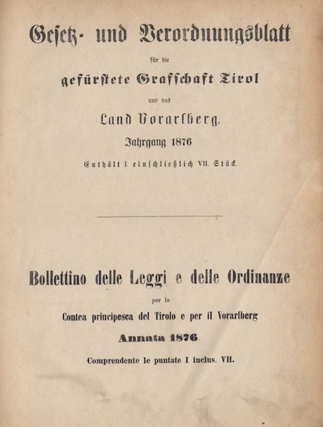 Gesetz- und Verordnungsblatt fÃ¼r die gefÃ¼rstete Grafschaft Tirol und das …