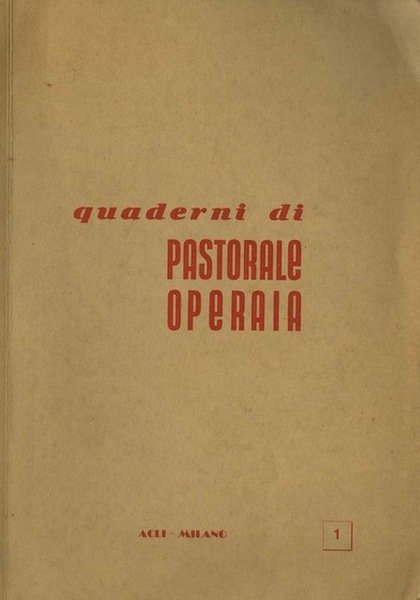 Appunti di pastorale operaia.