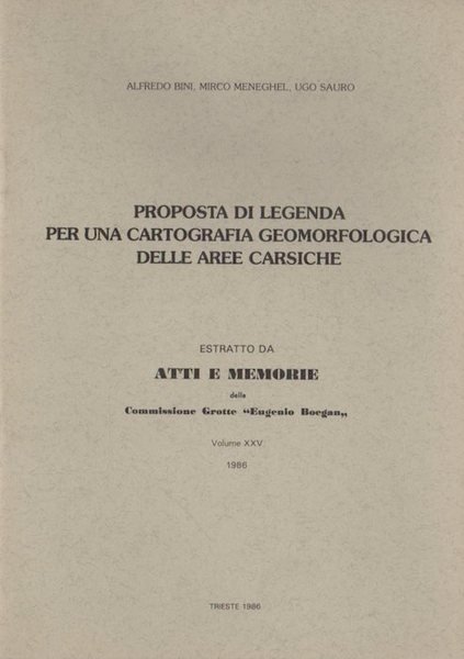 Proposta di legenda per una cartografia geomorfologica delle aree carsiche.