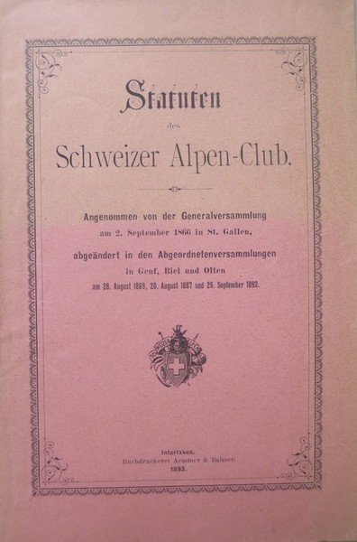 Statuten der schweizer Alpen-Club.