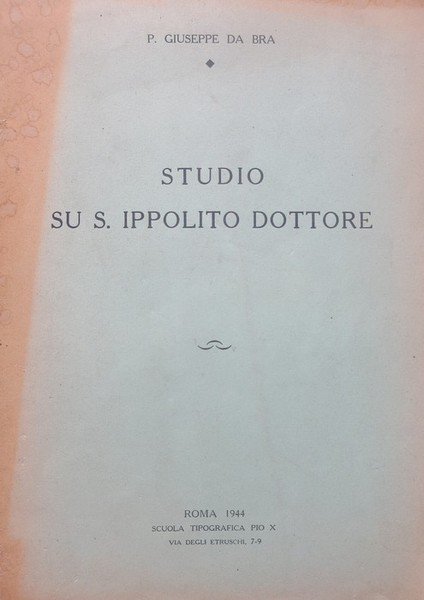 Studio su S. Ippolito dottore.