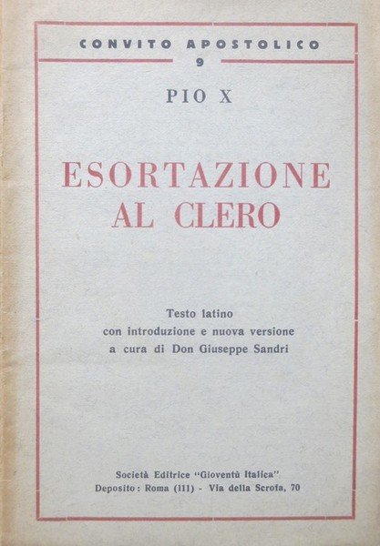 Esortazione al clero.