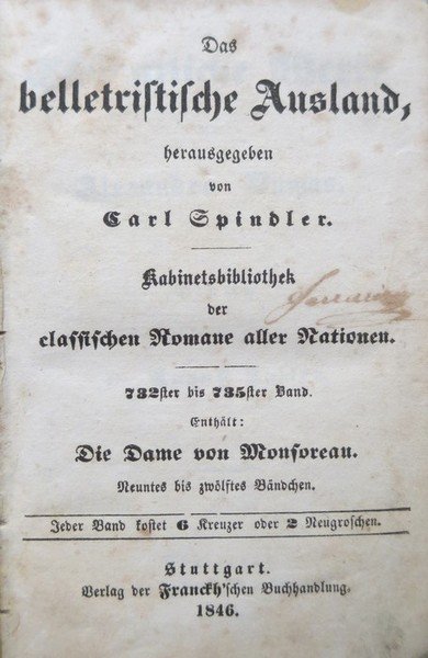 Die Dame von Monsoreau.