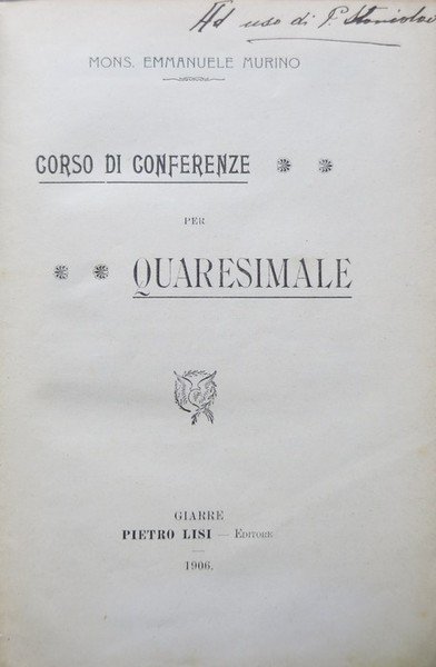 Corso di conferenze per quaresimale.