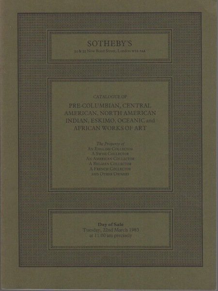 Pre-Columbian, Central American, North American Indian, Eskimo, Oceanic and African …